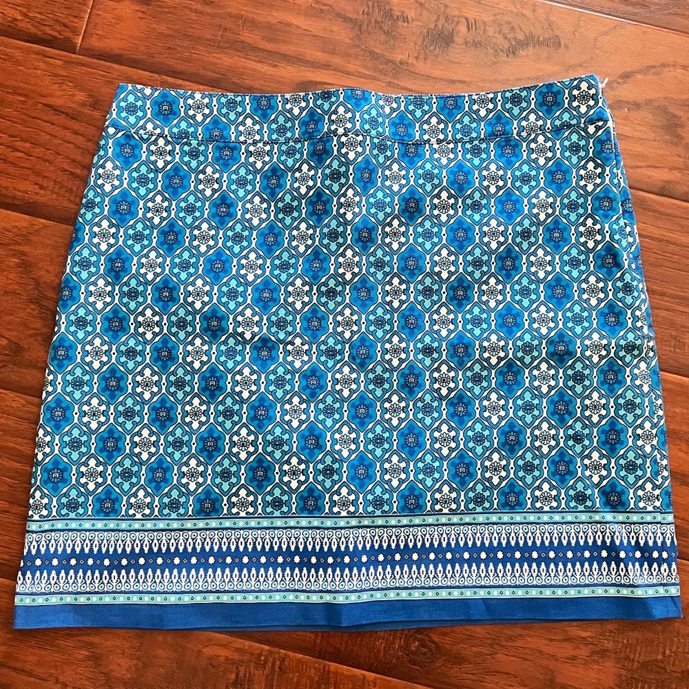 Talbots Blue Patterned Mini Skirt